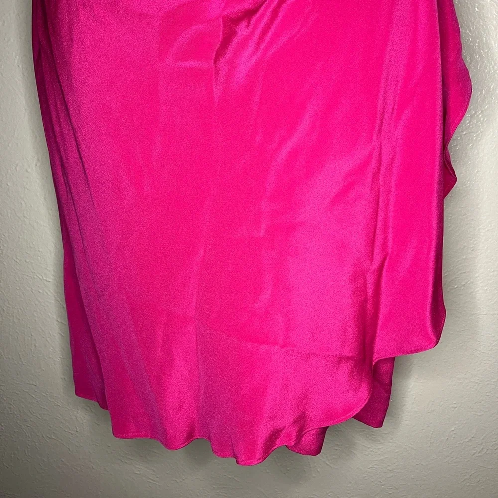 100% silk Maggy London Pink wrap dress - Picture 5 of 11